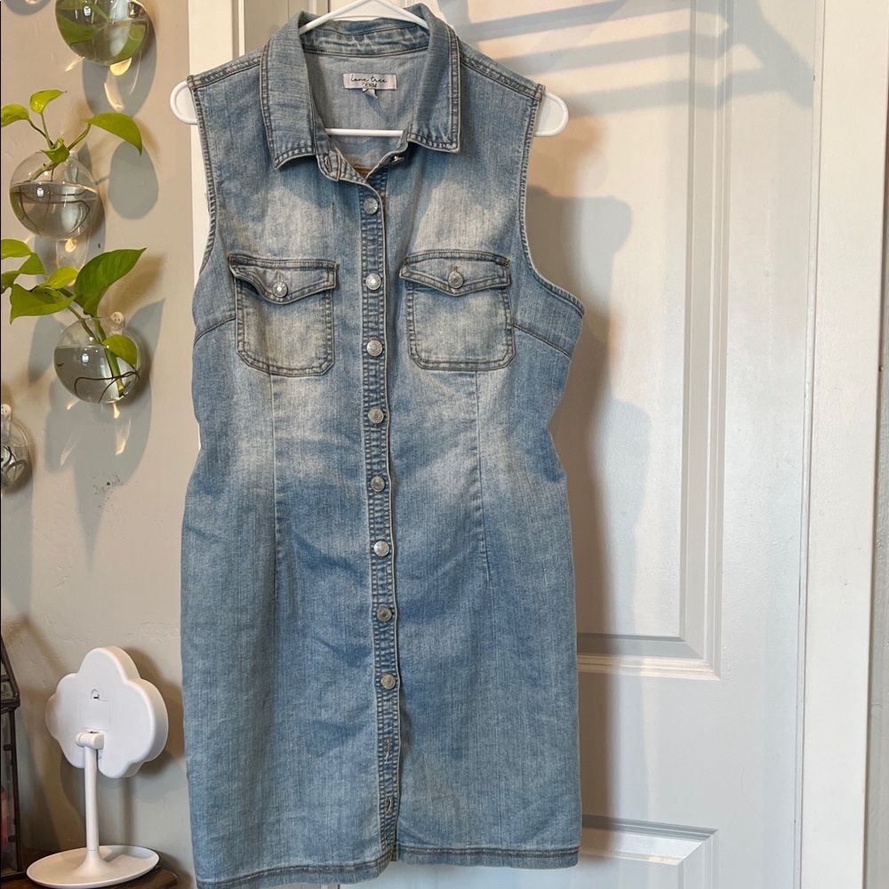 Love Tree Light Wash Denim Mini Dress
